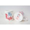 Mr.Right and Mrs.Always Right Wedding gift custom ceramic couple mug